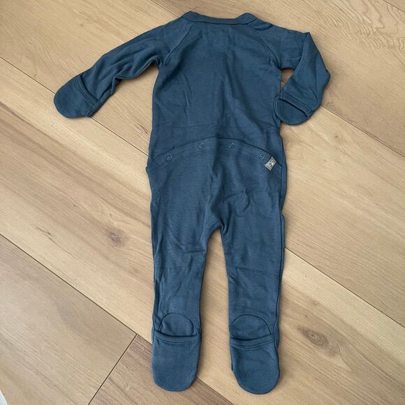 NWT Goumi Kids Midnight Baby Footie SZ 3-6mo Blue Bamboo Zippy Sleeper - Picture 3 of 3